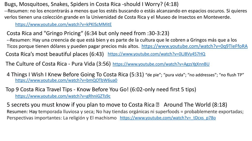 Bugs, Mosquitoes, Snakes, Spiders in Costa Rica -should I Worry (4:18)