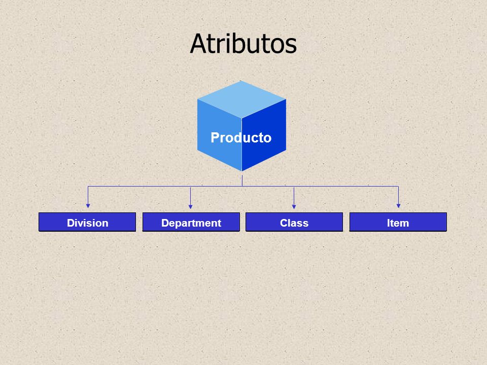 Atributos Producto Geography Division Department Class Item Attributes