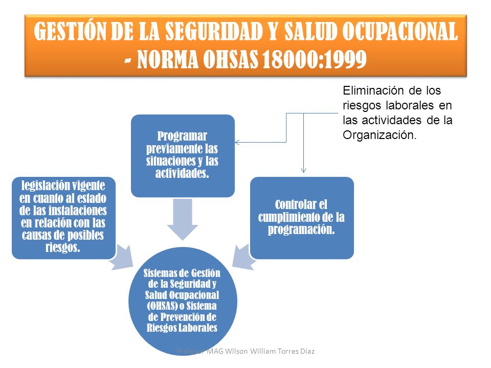 GESTIÓN DE LA SEGURIDAD Y SALUD OCUPACIONAL - NORMA OHSAS 18000:1999