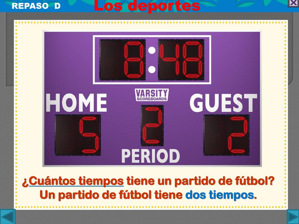 Los deportes ¿Cuántos tiempos tiene un partido de fútbol