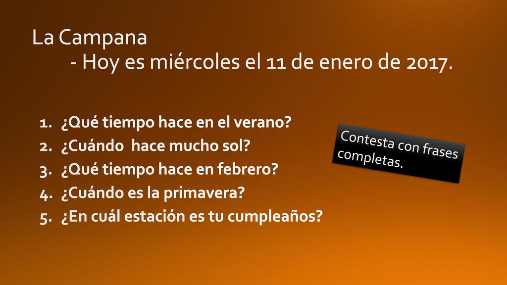 La Campana - Hoy es miércoles el 11 de enero de 2017.