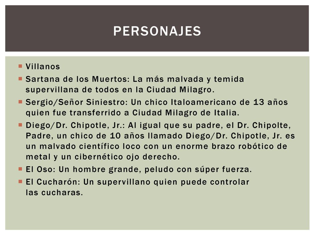 personajes Villanos. Sartana de los Muertos: La más malvada y temida supervillana de todos en la Ciudad Milagro.