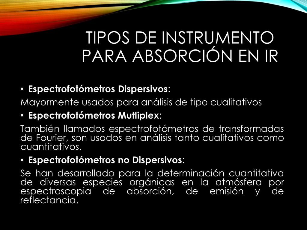 Tipos de instrumento para absorción en IR