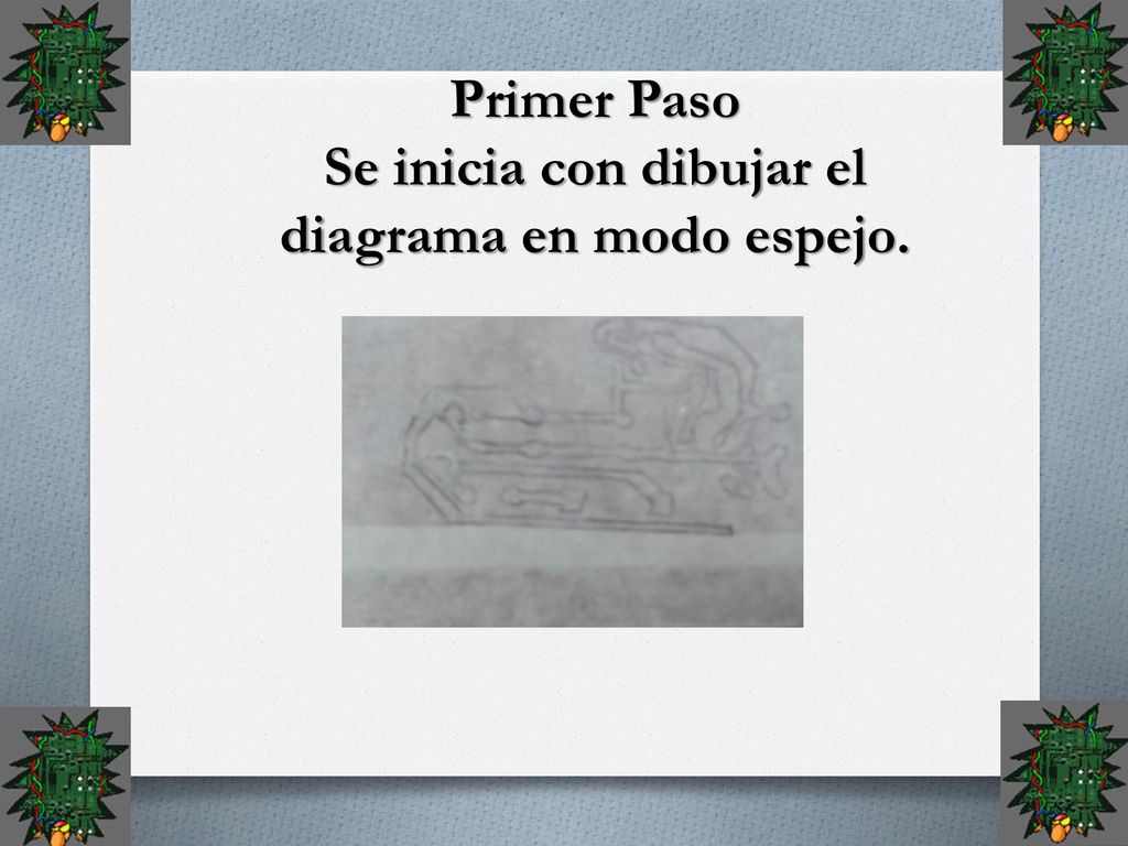 Primer Paso Se inicia con dibujar el diagrama en modo espejo.