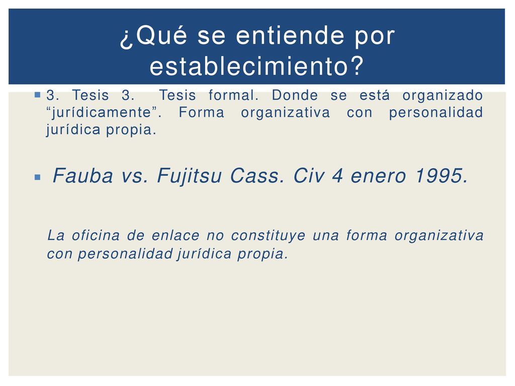 ¿Qué se entiende por establecimiento