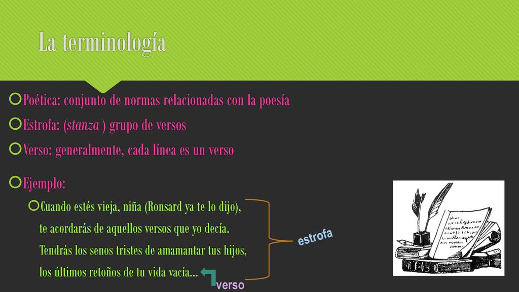 La terminología Poética: conjunto de normas relacionadas con la poesía