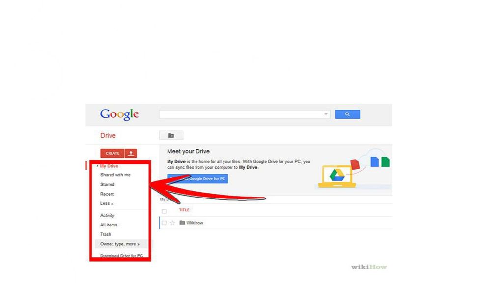 Usar Google Drive Con la barra de navegación de la izquierda puedes ver los documentos que otros han compartido contigo, documentos.