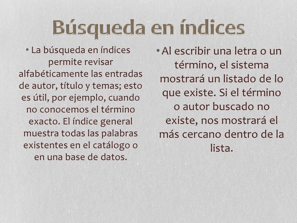 Búsqueda en índices