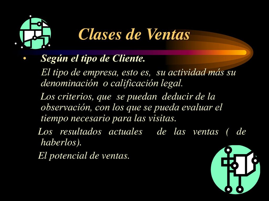 Clases de Ventas Según el tipo de Cliente.