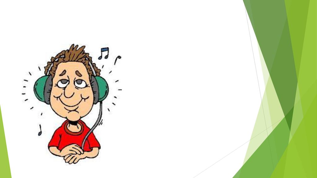 He listens to music during lunch.