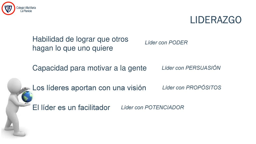 LIDERAZGO Habilidad de lograr que otros hagan lo que uno quiere