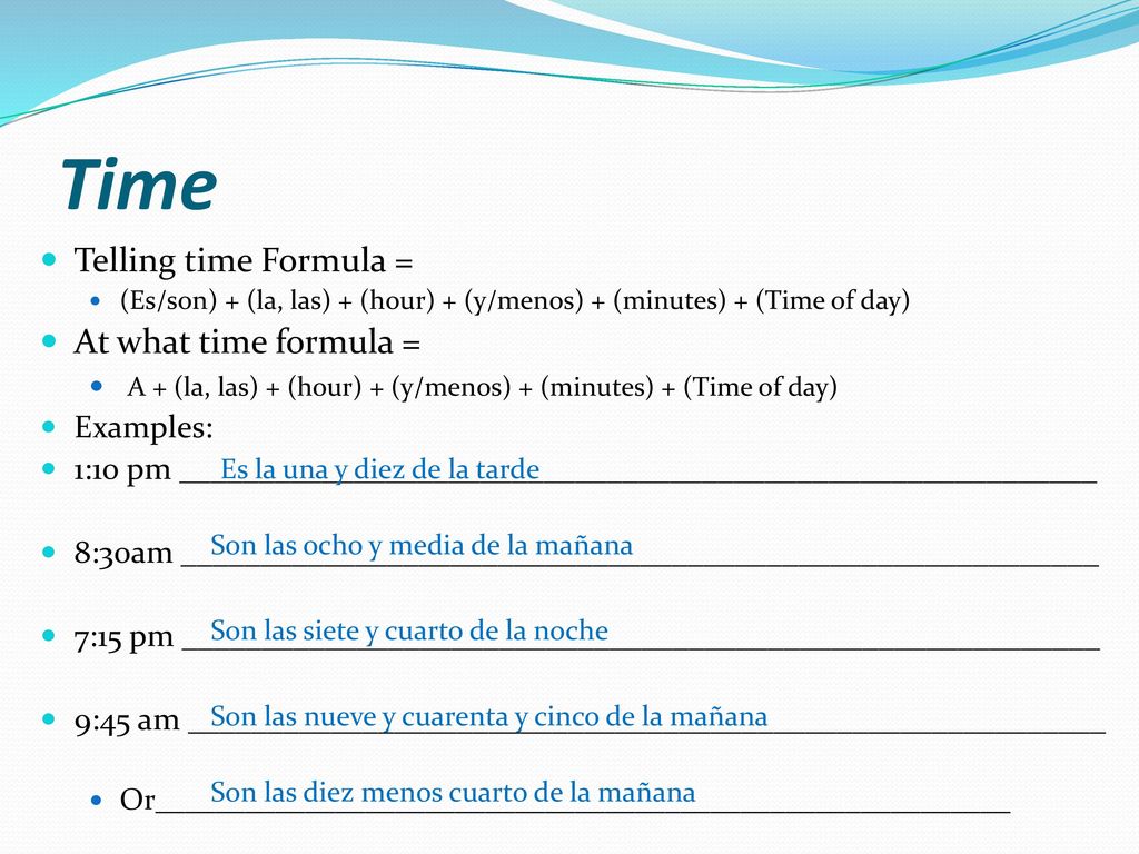 Time Telling time Formula = At what time formula =