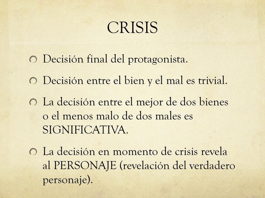 CRISIS Decisión final del protagonista.