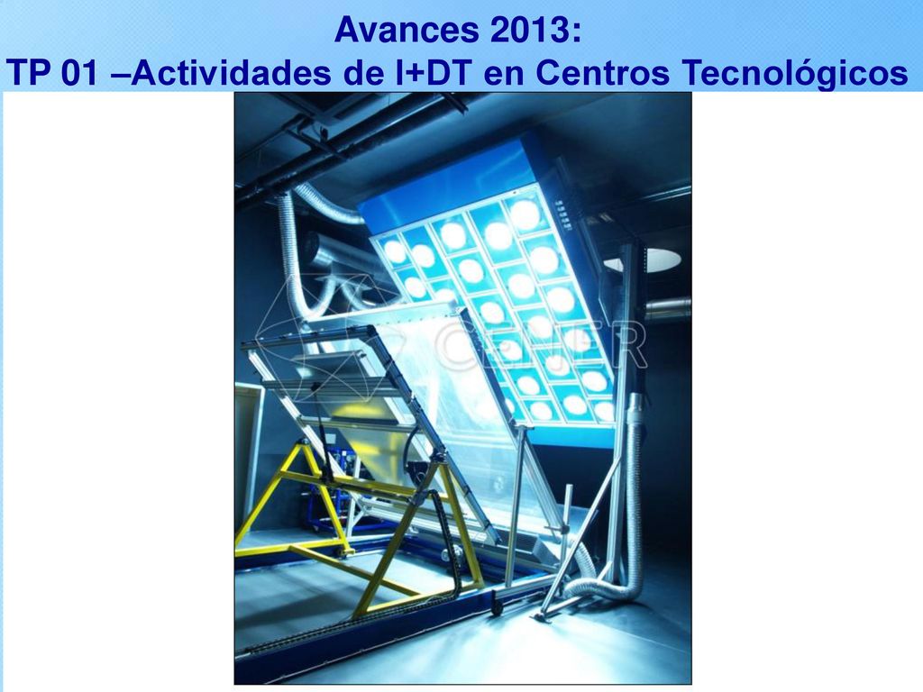 Avances 2013: TP 01 –Actividades de I+DT en Centros Tecnológicos