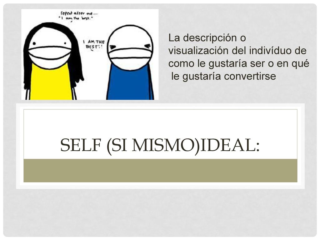 SELF (SI MISMO)IDEAL: La descripción o visualización del indivíduo de