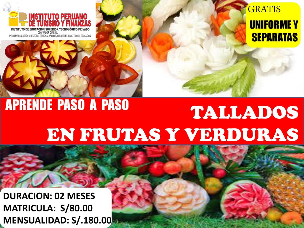 TALLADOS EN FRUTAS Y VERDURAS GRATIS APRENDE PASO A PASO UNIFORME Y