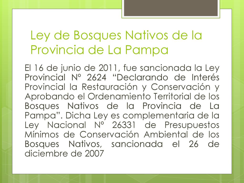 Ley de Bosques Nativos de la Provincia de La Pampa