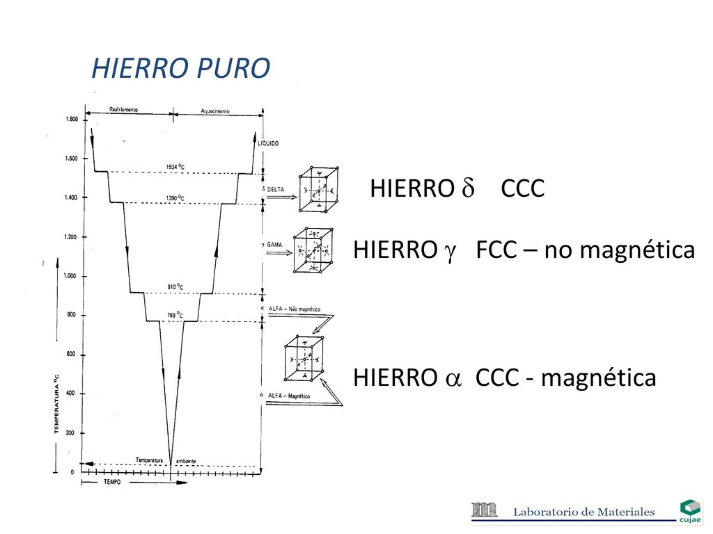 HIERRO PURO HIERRO  CCC HIERRO  FCC – no magnética