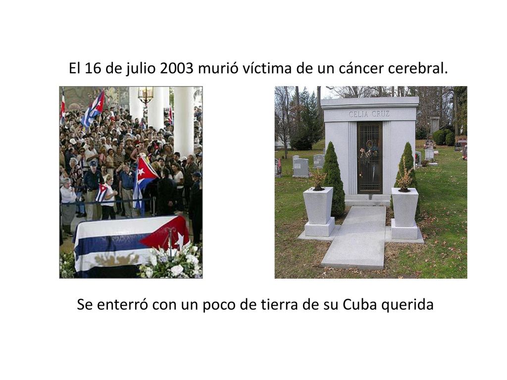 El 16 de julio 2003 murió víctima de un cáncer cerebral.