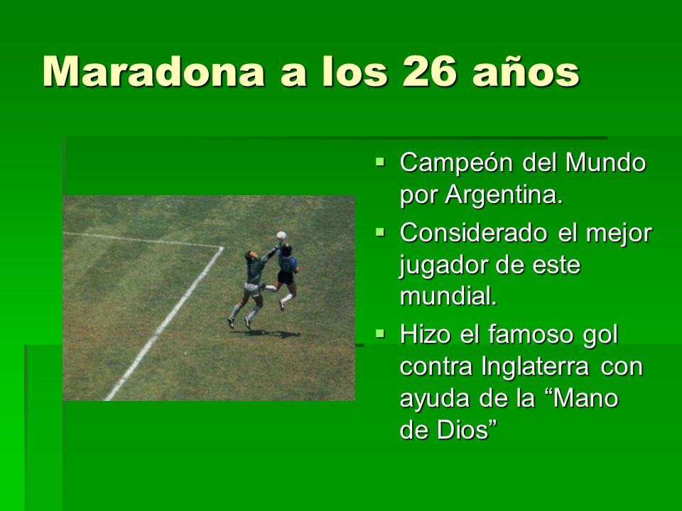 Maradona a los 26 años Campeón del Mundo por Argentina.