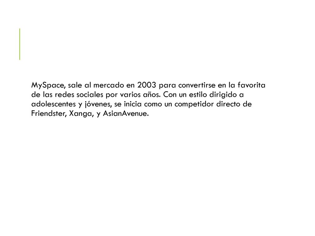 MySpace, sale al mercado en 2003 para convertirse en la favorita de las redes sociales por varios años.