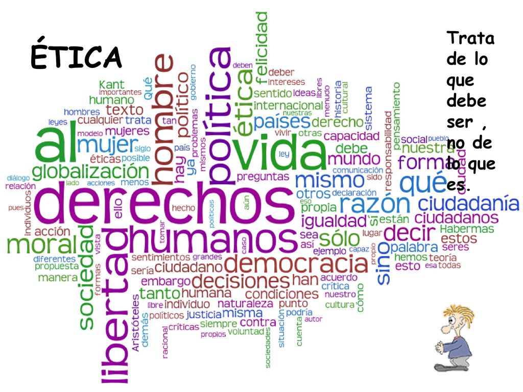 Trata de lo que debe ser , no de lo que es.