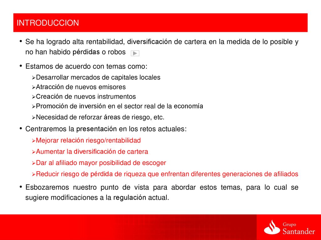 INTRODUCCION Se ha logrado alta rentabilidad, diversificación de cartera en la medida de lo posible y no han habido pérdidas o robos.