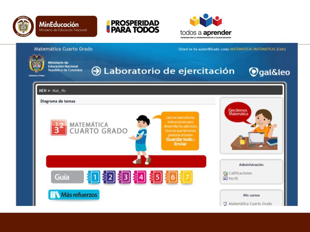 Ejemplo de las instrucciones de un ejercicio de Matemáticas de 4o grado.