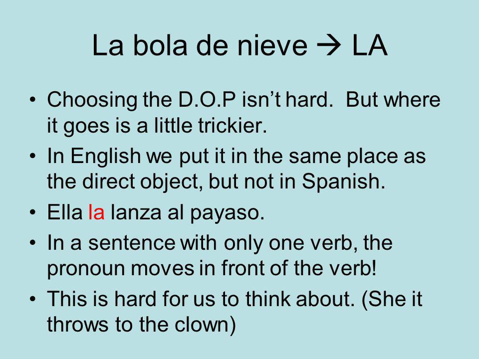 La bola de nieve  LA Choosing the D.O.P isn’t hard. But where it goes is a little trickier.