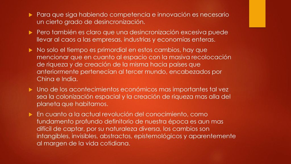 Para que siga habiendo competencia e innovación es necesario un cierto grado de desincronización.