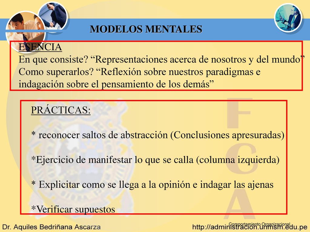 En que consiste Representaciones acerca de nosotros y del mundo