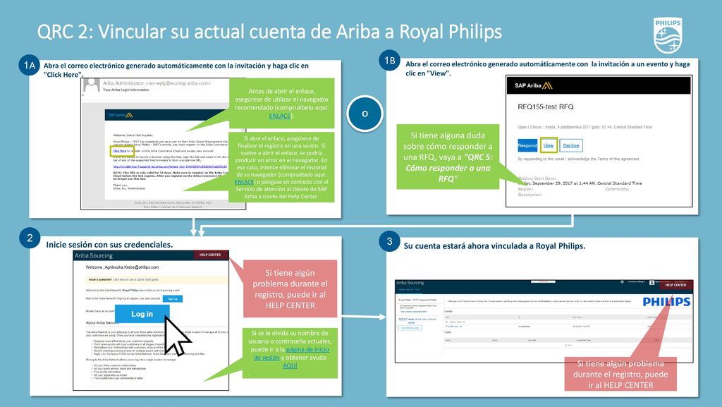 QRC 2: Vincular su actual cuenta de Ariba a Royal Philips