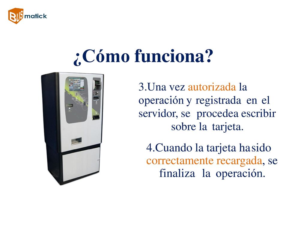 ¿Cómo funciona Cuando la tarjeta ha sido correctamente recargada, se