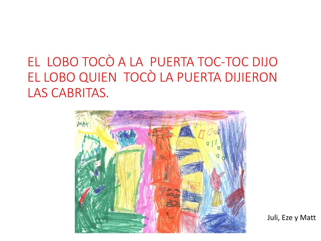 EL LOBO TOCÒ A LA PUERTA TOC-TOC DIJO EL LOBO QUIEN TOCÒ LA PUERTA DIJIERON LAS CABRITAS.