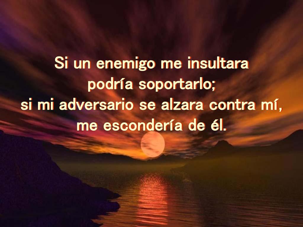 Si un enemigo me insultara si mi adversario se alzara contra mí,