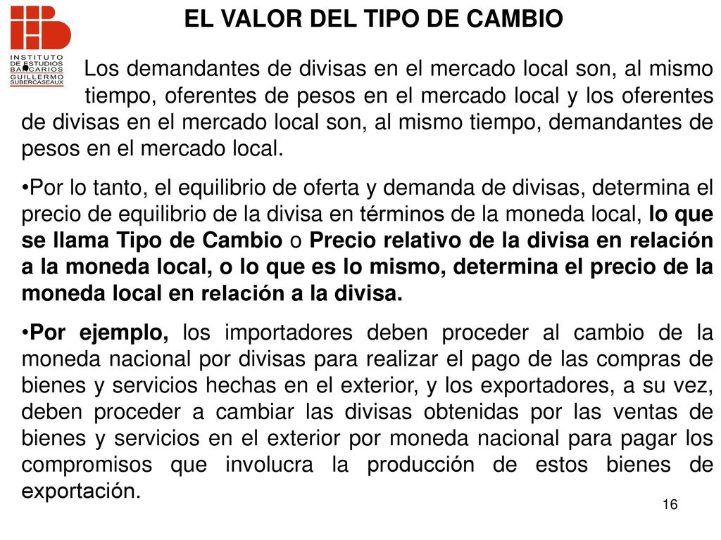 EL VALOR DEL TIPO DE CAMBIO