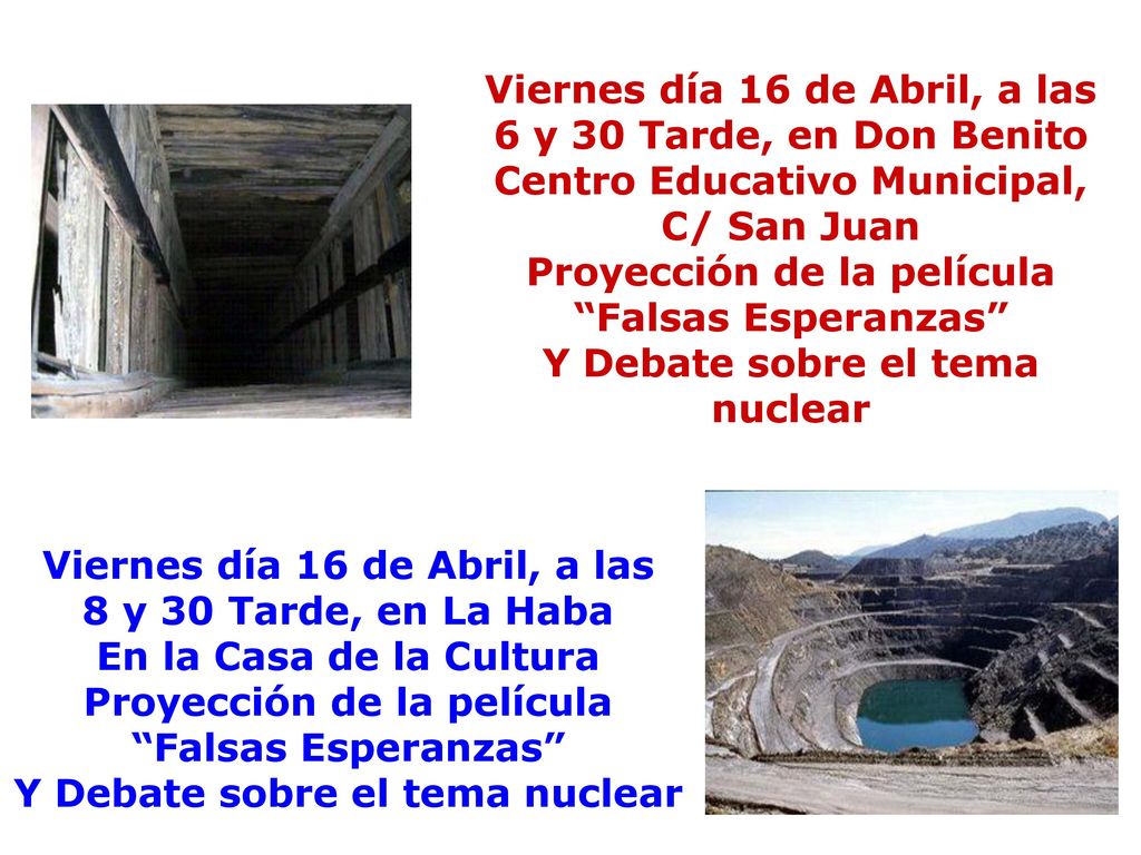 Viernes día 16 de Abril, a las 6 y 30 Tarde, en Don Benito