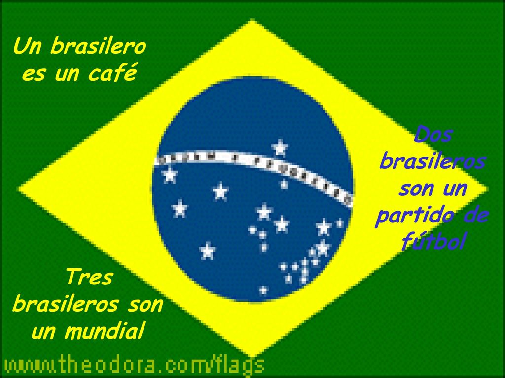 Dos brasileros son un partido de fútbol Tres brasileros son un mundial