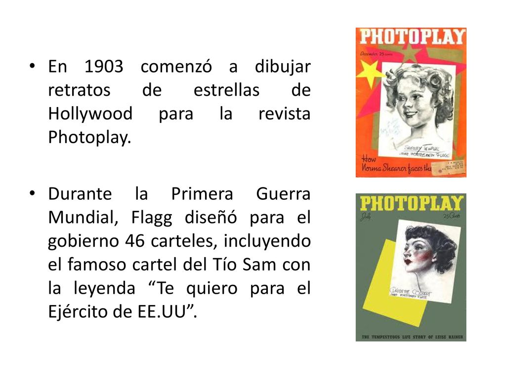 En 1903 comenzó a dibujar retratos de estrellas de Hollywood para la revista Photoplay.