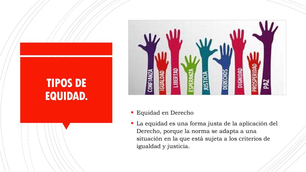 TIPOS DE EQUIDAD. Equidad en Derecho
