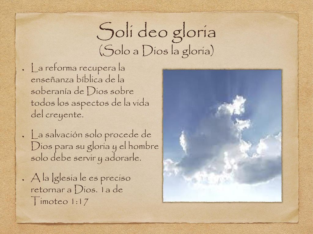 Soli deo gloria (Solo a Dios la gloria)
