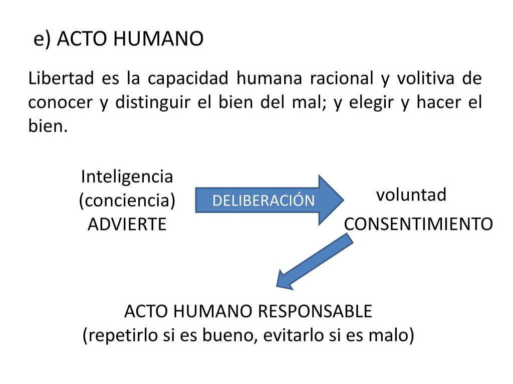 ACTO HUMANO RESPONSABLE (repetirlo si es bueno, evitarlo si es malo)
