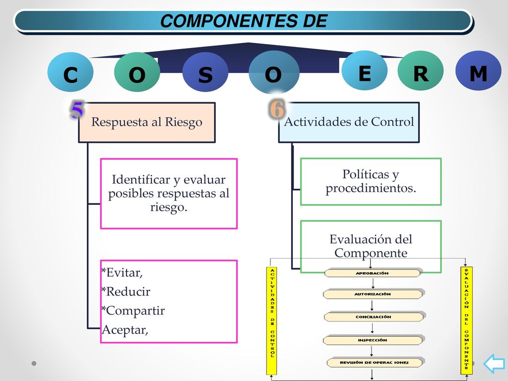 C O S E R M COMPONENTES DE Respuesta al Riesgo Actividades de Control