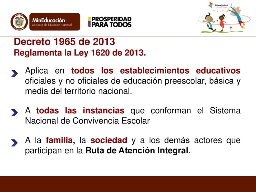 Decreto 1965 de 2013 Reglamenta la Ley 1620 de 2013.