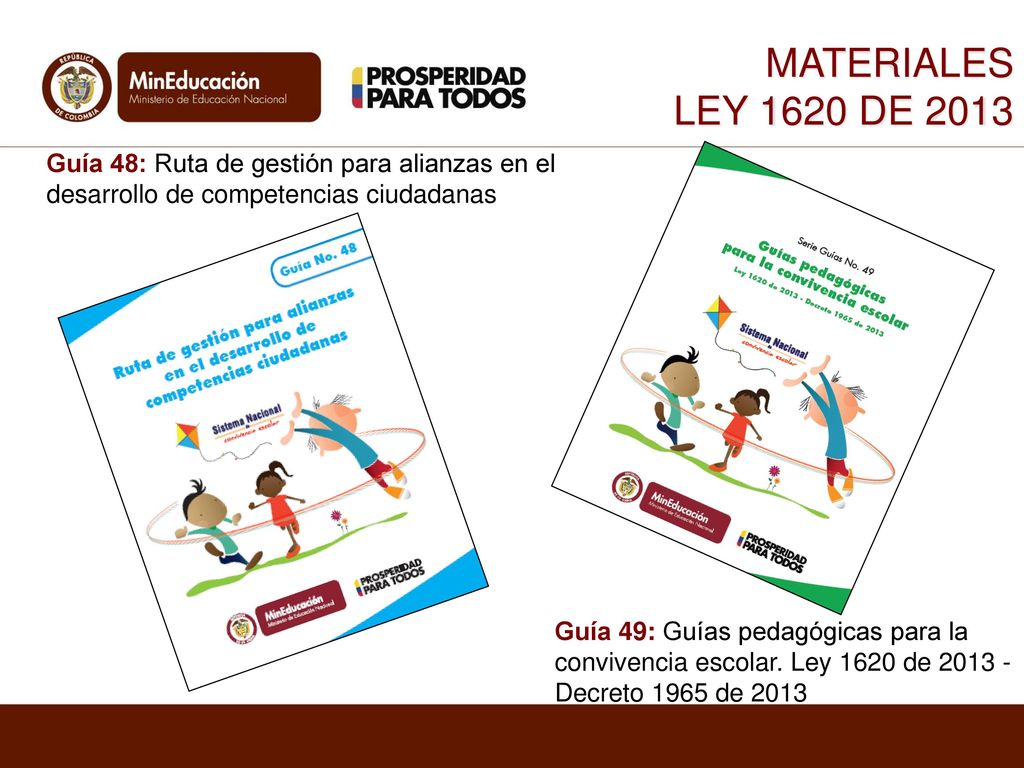 MATERIALES LEY 1620 DE Guía 48: Ruta de gestión para alianzas en el desarrollo de competencias ciudadanas.