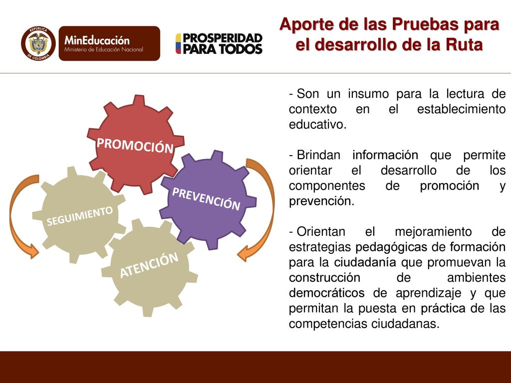 Aporte de las Pruebas para el desarrollo de la Ruta