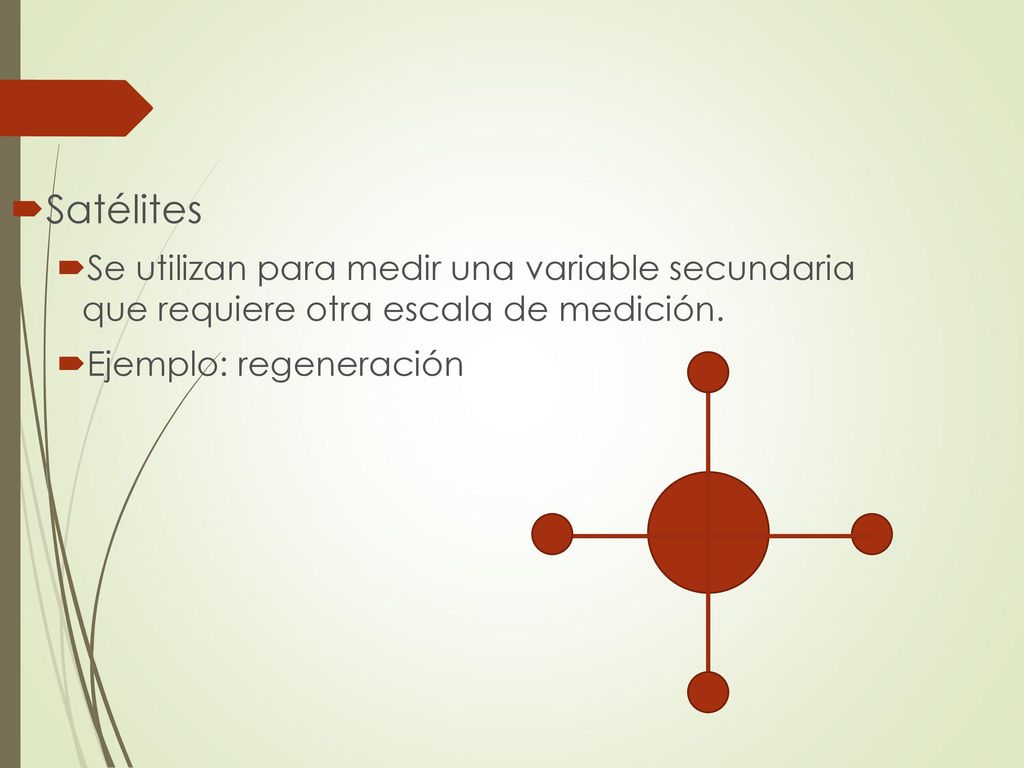 Satélites Se utilizan para medir una variable secundaria que requiere otra escala de medición.