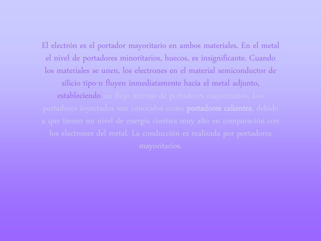 El electrón es el portador mayoritario en ambos materiales