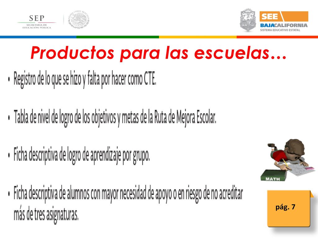 Productos para las escuelas…