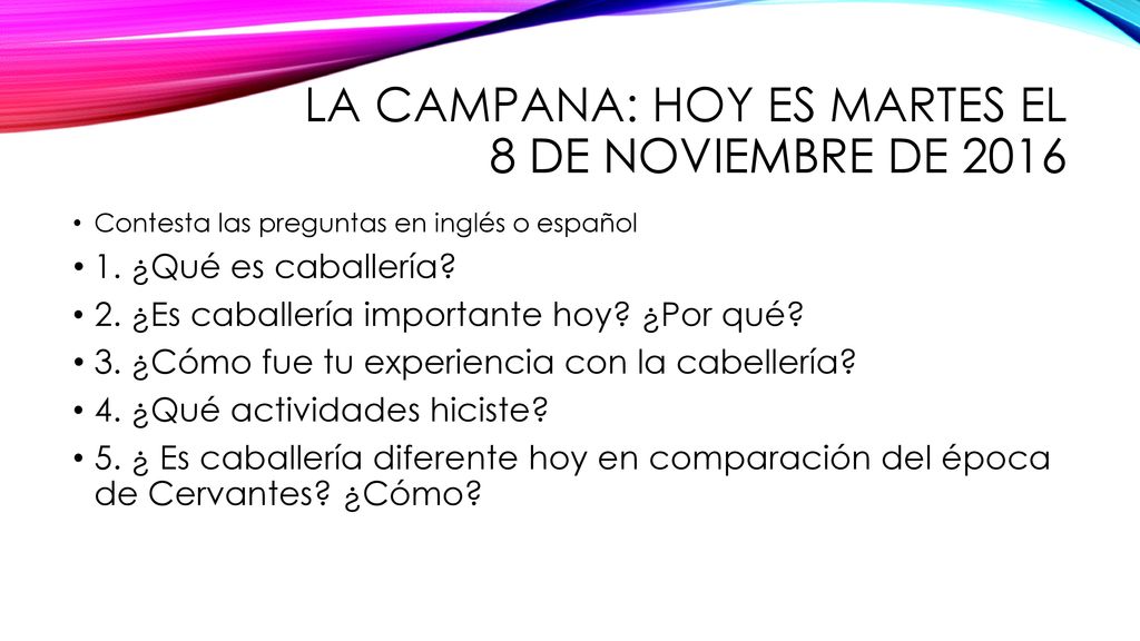 La Campana: Hoy es martes el 8 de noviembre de 2016